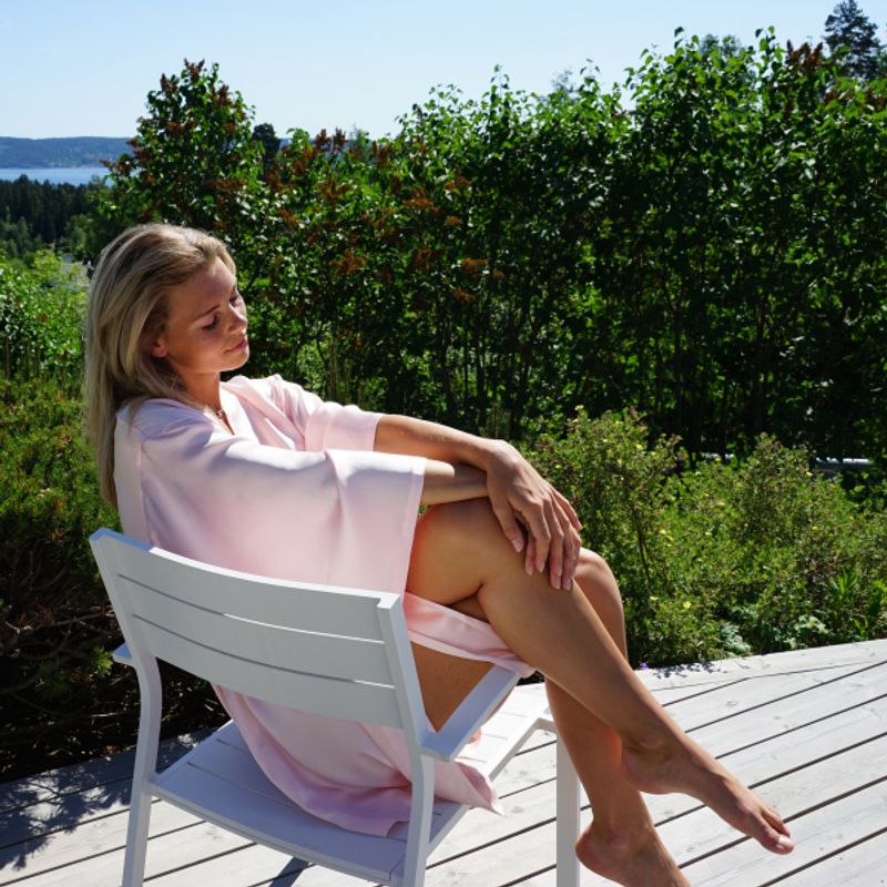 Kimono i silke - lys rosa