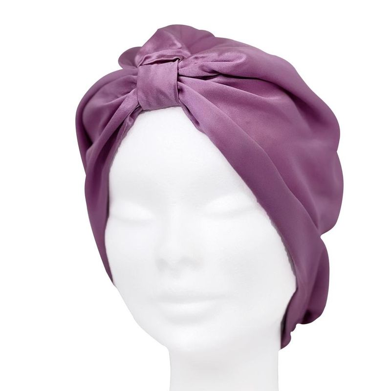 Sove turban i silke-lavendel