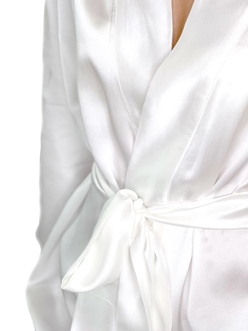 Hovedbilde Kimono i silke - hvit