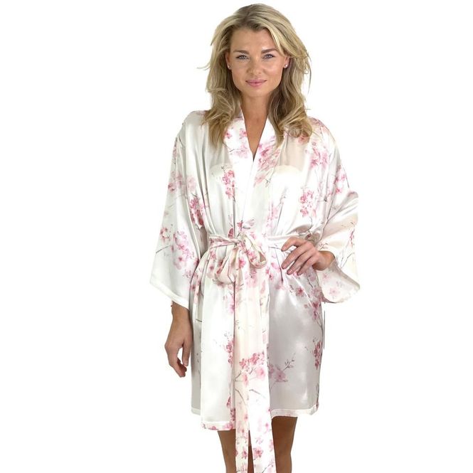 Hovedbilde Kimono i silke - rosa print