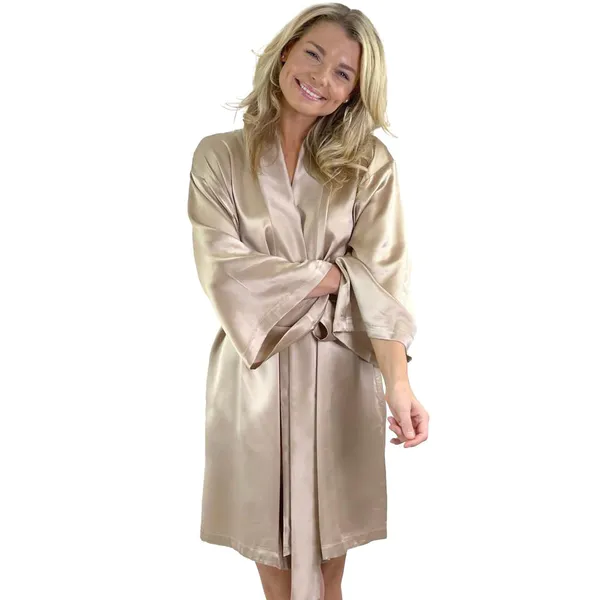 Hovedbilde Kimono i silke - champagne