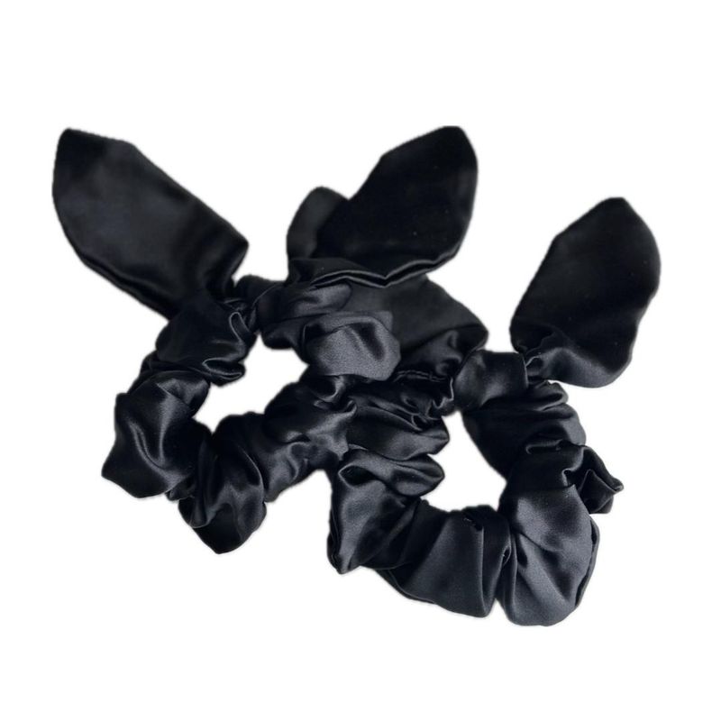 Scrunchies - med sløyfe -sort