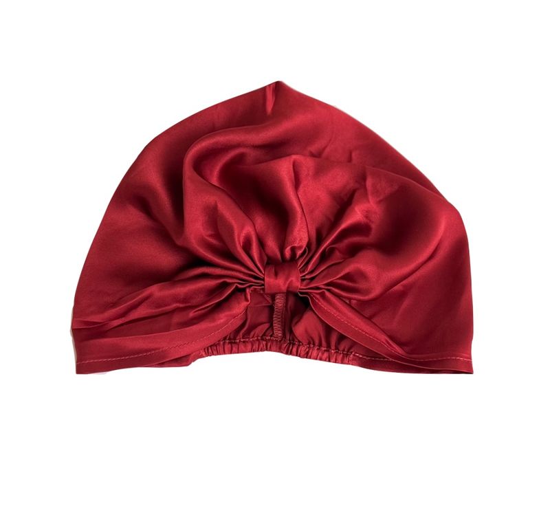Sove turban i silke-scarlet