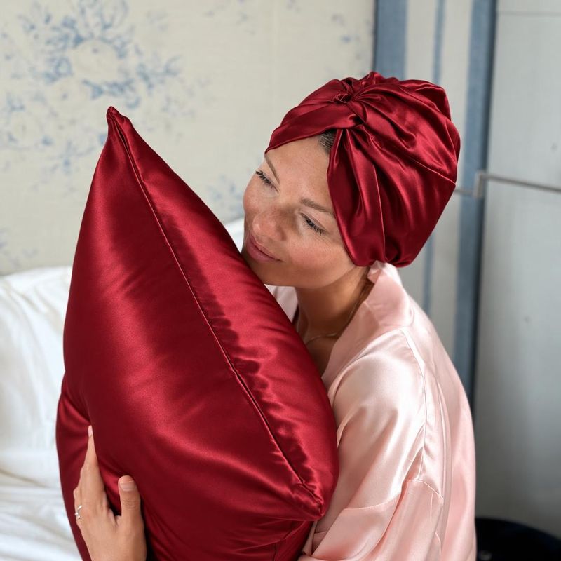 Silke turban - dobbelt silke - scarlet