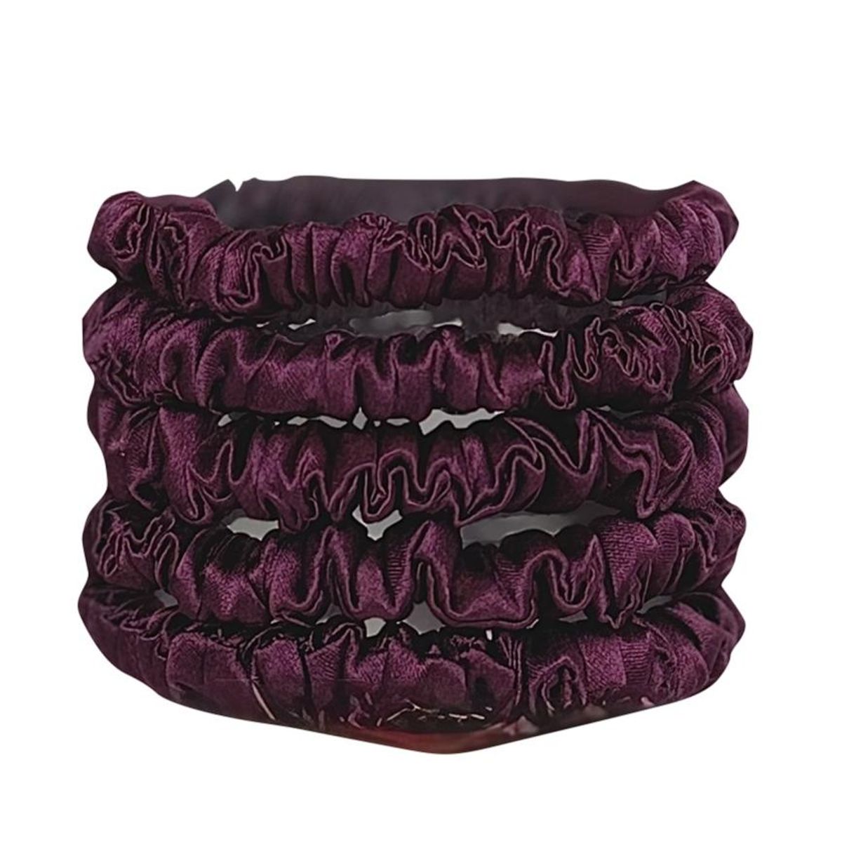 Hårstrikk i silke -plomme