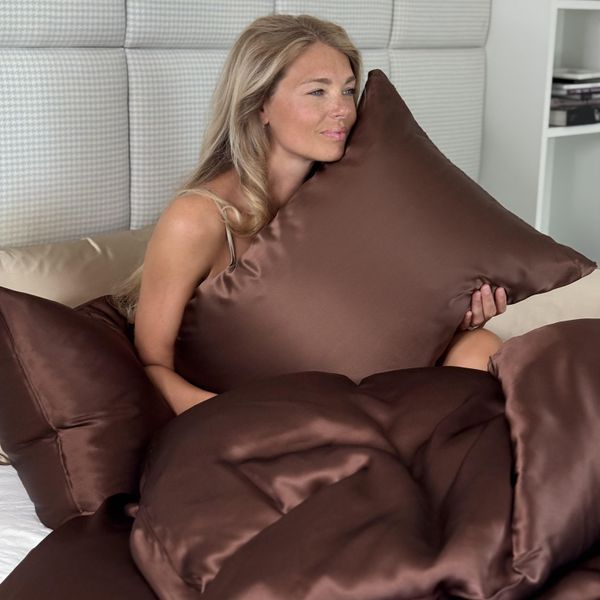 Hovedbilde Sengesett i silke -sjokolade- ...